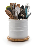 RSVP International Tool Crock Turntable Lazy Susan, Bamboo, 8.25" | Handy in Cabinets or on Counters | Rotating Base with Sturdy Lip | Organize Spices & Small Bottles RSVP International