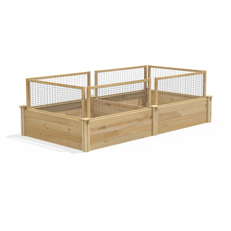 Greenes Fence Original Cedar Raised Garden Bed with CritterGuard Fence System, 4' x 8' x 14" - Made in USA with North American Cedar Greenes Fence