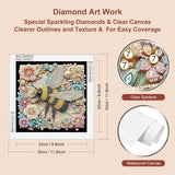 SJUTOUCI Diamond Painting Kits for Adults, 5D Flower Bee Special Shape Diamond Art for Beginners, Crystal Rhinestones Dots Bead Art for Home Wall Decoration Gift 12×12inch SJUTOUCI