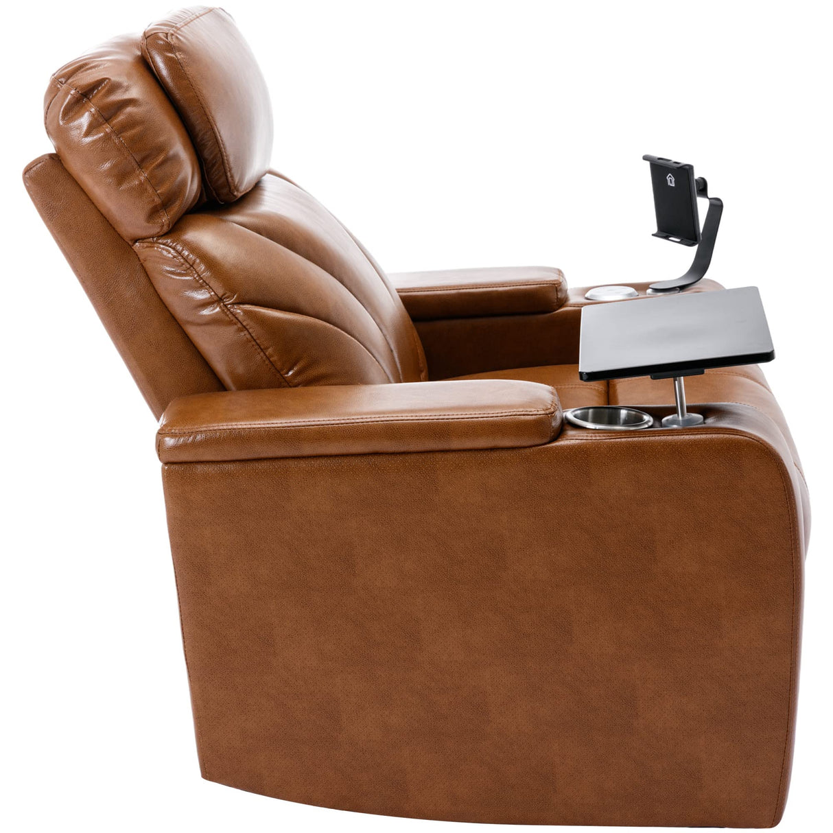 Power Motion Recliner Electric Power Recliner Chair with USB Charging Port, Hidden Arm Storage and Convenient Cup Holder, Ambient Lighting Gaming Recliner Chair Home Theater Seating (Light Brown) BEDGJH