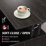 WLIVE Lift Top Coffee Table with Storage, 40.9" Coffee Table with Lifting Top & Sliding Top, Wood Modern Center Table with 2 Hidden Compartment for Living Room, Charcoal Black WLIVE