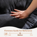 YOSHOOT 8 Inches Futon Mattress Full Size, Thick Futons Sofa Couch Bed, Floor Mattress for Adults, Shredded Foam Filling, Medium Firm(Frame Not Included), Black YOSHOOT