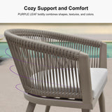 PURPLE LEAF Patio Dining Set for 10 All-Weather Wicker 11 Piece Aluminium Outdoor Table and Chairs Set Included Cushions for Backyard Indoor Decor Kitchen Modern Outdoor Furniture Set Champagne PURPLE LEAF