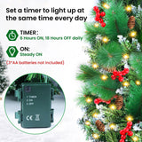 Christmas Garland with Lights, 50 LEDs 9FT Prelit Garland Battery Operated Outdoor Indoor Christmas Decorations Lighted Garland for Stairs Railing Fireplace Mantle Front Door Home Holiday Decor Xander