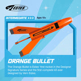 Estes 7295 Orange Bullet Rocket-Building Kit, Intermediate Flying-Rocket-Model Kit for Ages 10+ Estes