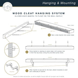 Master & Co. Modern Floating Fireplace Mantel with Black Metal Brackets, Long Floating Shelves for Wall Décor, 48 inches, Walnut Woodgrain MCS