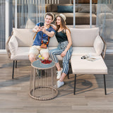 YITAHOME 3 Piece Patio Furniture Set Wicker Patio Sectional with Removable Cushions and Coffee Table All-Weather L-Shaped Sectional Conversation Sofa Set Outdoor Furniture Set for Backyard Porch YITAHOME