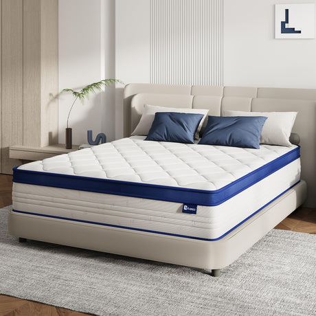Avenco King Mattress, Hybrid King Size Mattress in a Box, 12 Inch King Size Mattresses with Comfort Foam and Pocket Coils for Pressure Relief Motion Isolation Avenco