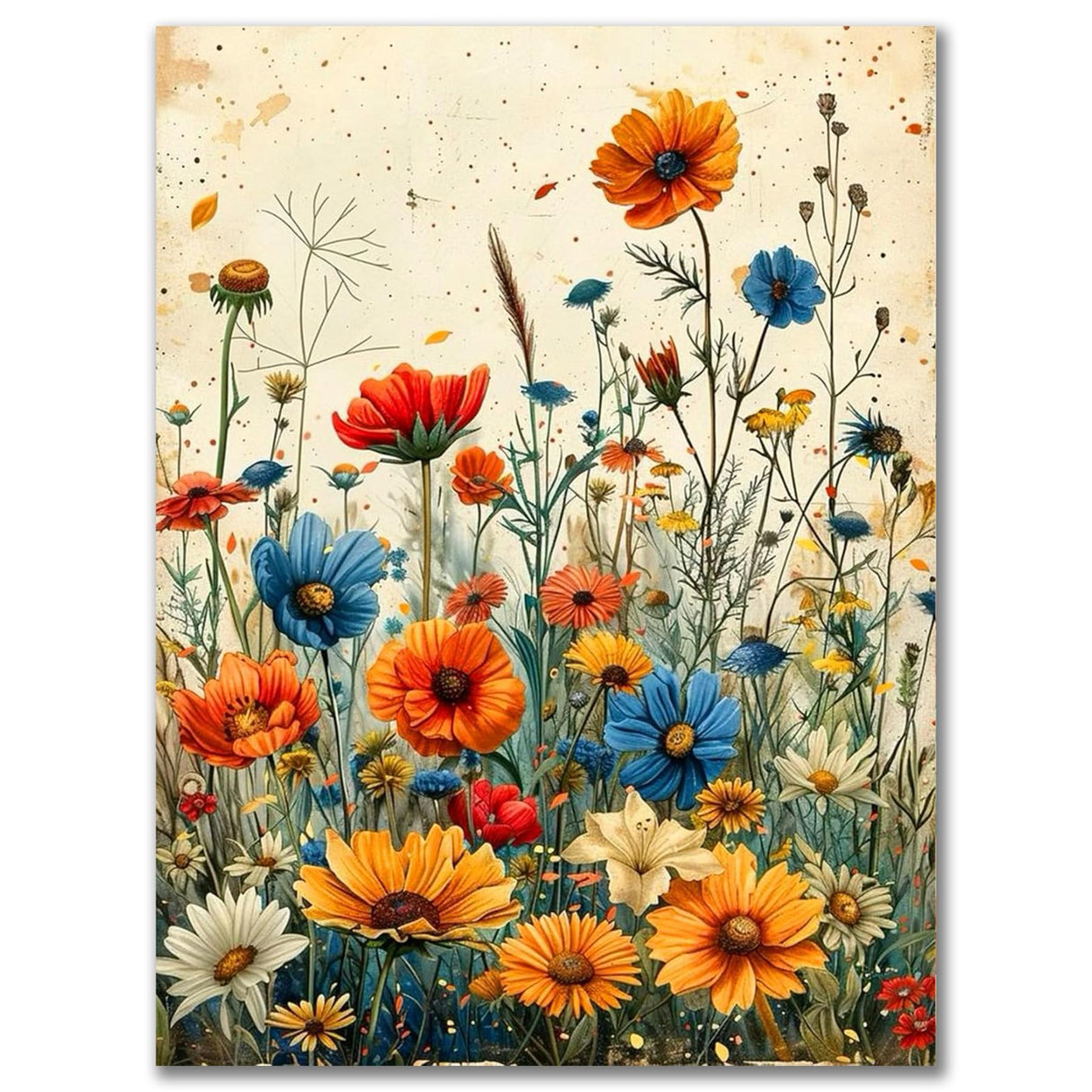 Benjenes Diamond Art Kits for Adults, Wild Flowers Diamond Painting Kits for Adults, 5D DIY Round Drill Gem Art Paint with Diamonds Dots Crafts Kits for Home Decor Gift 12x16inch Benjenes