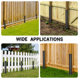 2 Pack Fence Post Anchor Kit, Heavy Duty Steel Fence Post Repair Stakes, Fence Post Anchor Ground Spike for Repairing Tilted Broken Wooden Fence ZZM