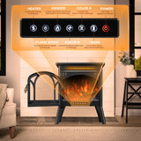 R.W.FLAME Electric Fireplace Heater 17" with Remote Control, Cathedral Stylish, Different Flame Effects and Log Set Colors, Adjustable Brightness and Heating Mode, Overheating Safe Design R.W.FLAME