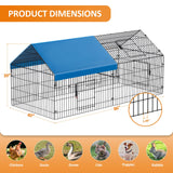 INJOPEXI Metal Chicken Coop 86"×40"×39" Chicken Runs for Yard with Cover Chicken Playpen Enclosure Chicken Pen Kennel Duck CoopCage for Outdoor Backyard Farm Rabbit Small Animal Dog Poultry Cat Hutch INJOPEXI