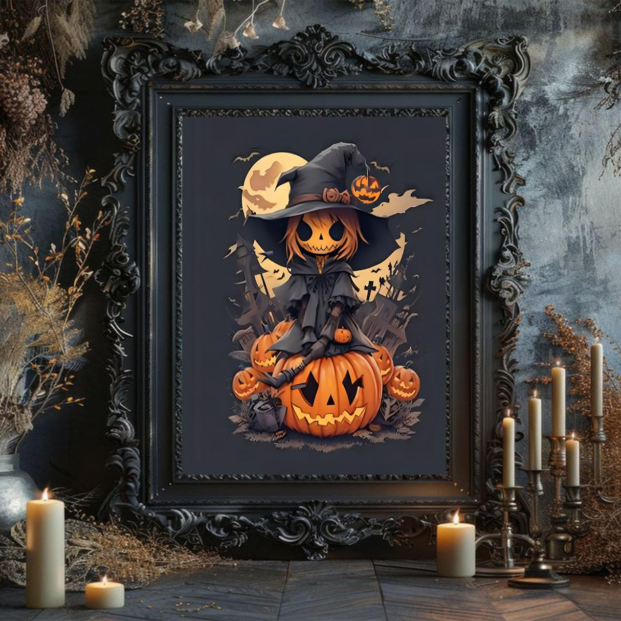 cviokrdu Halloween Paint by Numbers Kit for Adults - Halloween Adult Paint by Number Kits Without Frame, DIY Oil Painting for Gift Home Wall Decor (16x20inch) cviokrdu