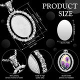 Junkin 24 Pcs Sublimation Rhinestone Trays Pendant Set, Including 6 Double Sided Blank Rhinestone Bezel Trays, 6 Pcs Thick Chains with 12 Sublimation Discs for Making (Multiple Style) Junkin