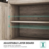 YITAHOME Kitchen Pantry Cabinet with Wine Rack & Power Outlet, 71" H Tall Storage Cabinet with Doors, Shelves, Drawer, Goblet Holder for Kitchen & Living Room (Grey) YITAHOME