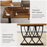 Tribesigns 6 ft Conference Table for 6-8 People, 70.86-Inch Rectangle Conference Table Meeting Seminar Table with Unique Curved Metal Support for Home Office (Without Chair, Retro Brown & Black) Tribesigns