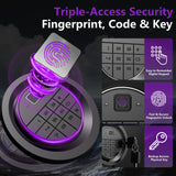 8-10 Rifle Safe for Home, Biometric Fingerprint, Password and Keys Gun Locker, 57.1" Tall Gun Safe No Assembly Required, Gun Safe for Rifles with Led Light, Black Firearm Safe, Alarm System Marcree