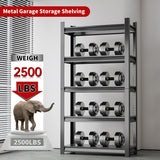 ZLBRDS 72" H Garage Shelving, 2500LBS Heavy Duty Shelving, Adjustable 5 Tier Metal Garage Storage Shelves, Storage Shelves for Industrial, Warehouse, Basement ZLBRDS