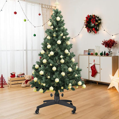 Universal Fake Christmas Tree Stand with Wheels for Artificial Trees,Artificial Tree Stand Base Replacement,Heavy Duty Rolling Christmas Tree Stand Holder Base,Faux Xmas Tree Stand-Up to 7.5 Ft