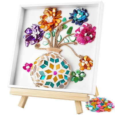 Joyclub DIY Vase Mosaic Painting Kit Mosaic Kits for Adults and Kids with Vase Flower Creativity Handmade Arts and Crafts Mosaic Making Projects Supplies Christmas Gifts Home Room Decor