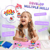 Arts and Crafts for Kids Ages 4-8, Art Craft Supplies Kits, DIY Creative Travel Toys Activity, Princess & Prince & Castle & Girl, Coloring Sticker Books, Easter Basket Stuffers, Gifts for Girls URMYWO