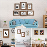 8x10 Picture Frames Set, Set of 4 Wooden Picture Frames Real Tempered Glass and Composite Wooden Rustic Rounded Corners Photo Display for Tabletop Wall Mount (Brown) SEEDLING PHOTO FRAME