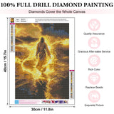 Yezavesu Jesus Diamond Art Kits for Adults, Jesus 5D Diamond Painting Kit for Beginners, DIY Round Full Drill Painting with Gem Art Kits for Home Wall Decor 12x 16 Inch Yezavesu