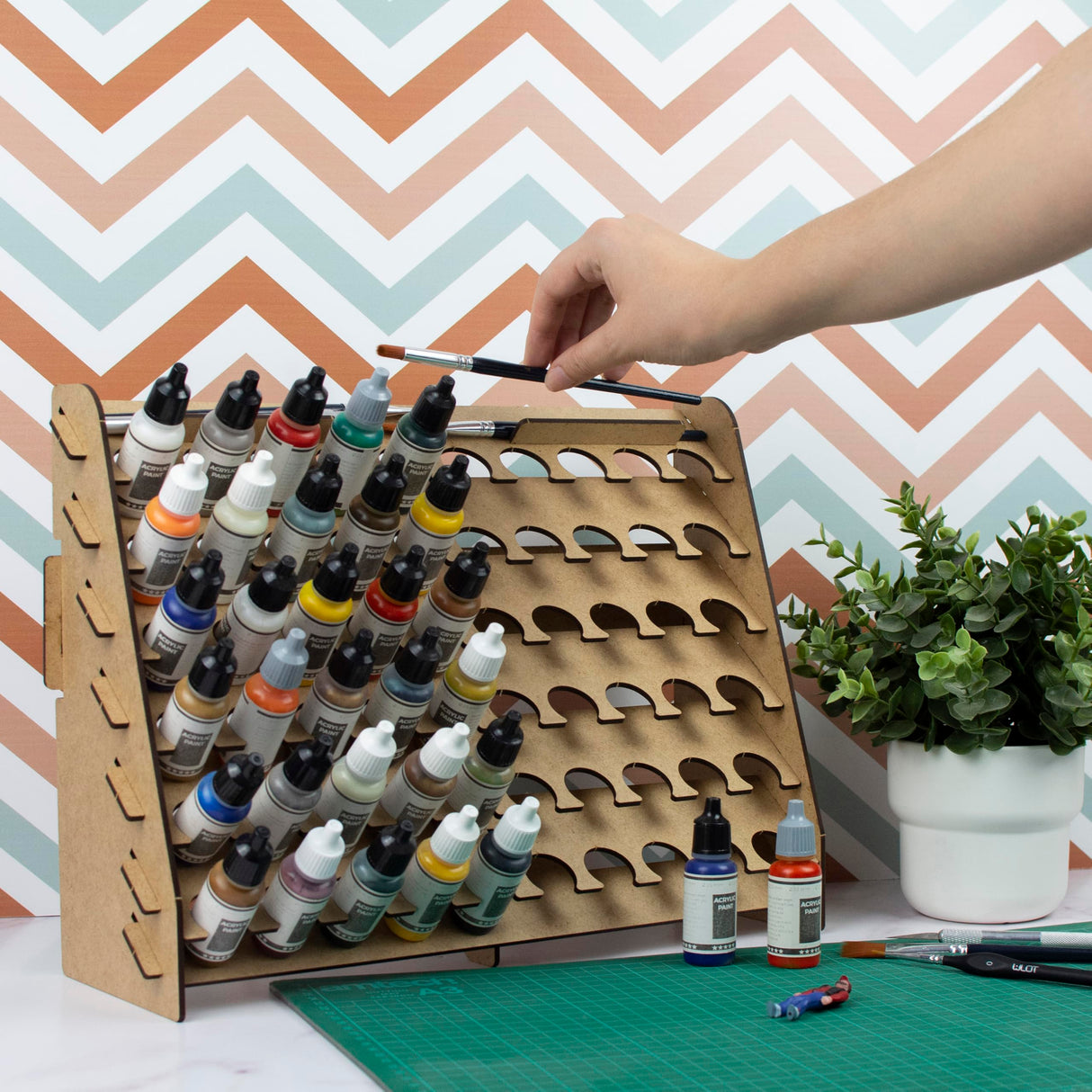 PROSCALE Paint Rack for model paints. Hobby craft Vallejo Tamiya Army compatible wall paint rack stand holder organiser storage for miniature warhammer art artists (26 mm) PROSCALE