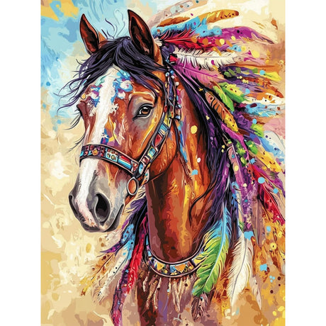 DOMROM Horse Diamond Painting Kits for Adults, Horse Diamond Art Kits for Adults Beginner, DIY Watercolor Diamond Dots Paint by Diamonds Art and Crafts for Hobbies, Gifts, Home Art Decor 12x16 inch DOMROM