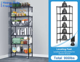 6-Tier Metal Wire Shelving Unit Snack Shelf Height Adjustable Storage Rack NSF Certified Storage Shelves 900 Lbs Capacity Standing Utility Shelf for Laundry Kitchen Pantry Garage Organization Capacmkseh