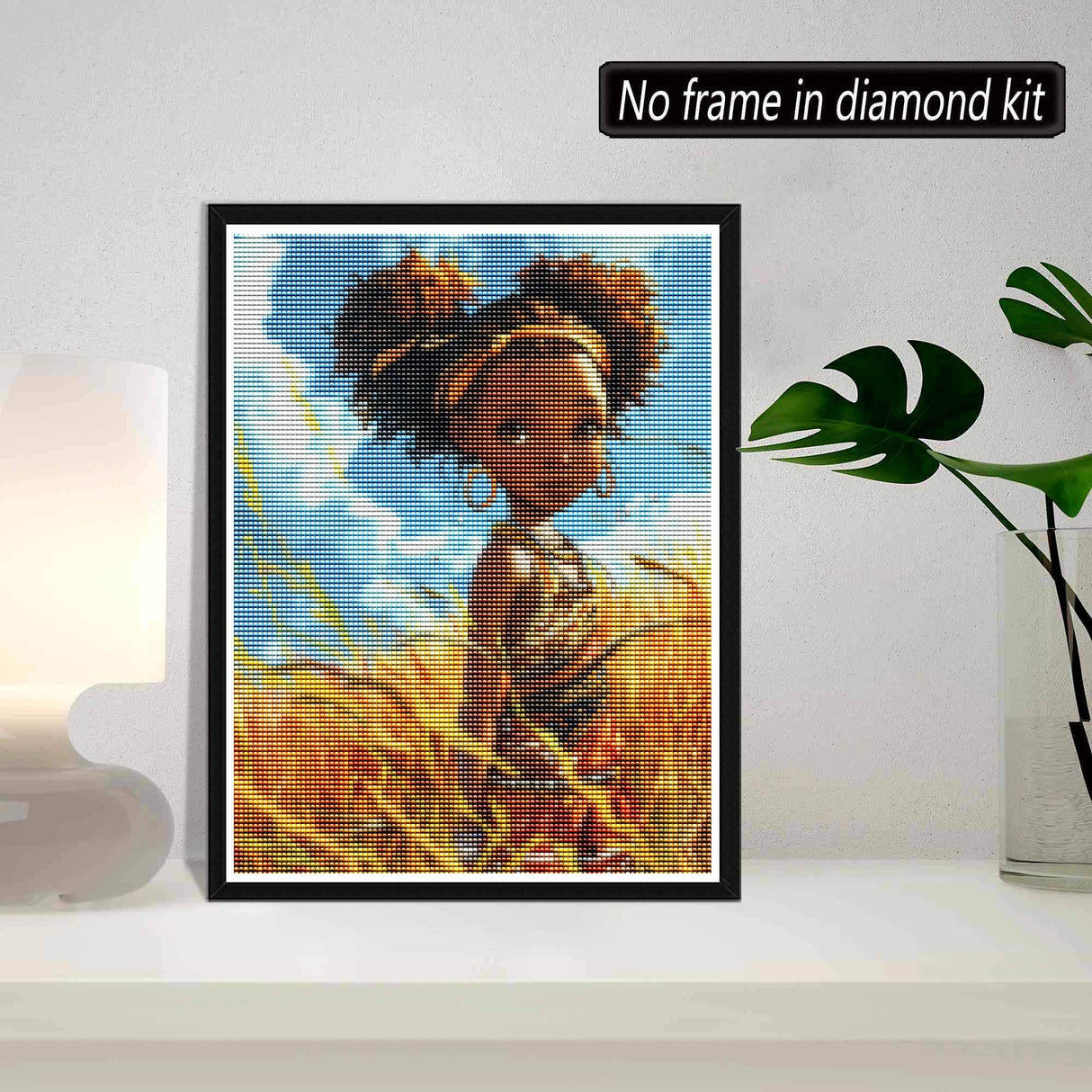 SKRYUIE 5D African American Diamond Painting Kits - DIY Diamond Art Kits for Adults Autumn, Full Round Drill - Crystal Cross Stitch - Adults Craft for Wall & Office Decor - 12x16 Inch z1 SKRYUIE