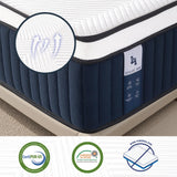 Queen Mattress, DIGLANT 14Inch Euro Top Memory Foam Hybrid Mattress, Medium Plush Feel Pocket Springs Queen Size Mattress for Pressure Relief, Edge Support Mattress in Box, CertiPUR-US, 60"*80" DH DIGLANT HOME
