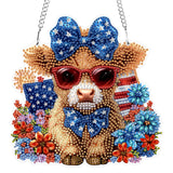 MXJSUA Highland Cow Special Shaped Hanging Diamond Painting Art Kits for Adults, Crystal Rhinestone Acrylic Gem Art Pendant Ornaments Kit for Home Decoration and Gift MXJSUA
