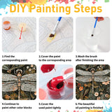 Paint by Numbers for Adult, Dragonfly Paint by Numbers Kit for Adults Beginners, DIY Dragonfly Acrylic Painting on Canvas for Home Wall Art Decor 16x20 Inch Mandun