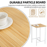 Finnhomy 23.6" Modern High Top Bar Table - Oak Beige & White Cocktail Table for Kitchen and Living Room Finnhomy