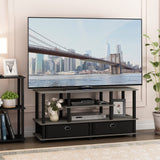 Furinno JAYA Large Stand for up to 55-Inch TV, French Oak, 47. 63(W) x 15. 55(H) x 22. 79(D) Inches., Grey/Black Furinno