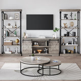 IDEALHOUSE Rustic 6-Tier Industrial Bookshelf with Metal Frame - Elegant Grey Storage Rack for Home and Office IDEALHOUSE