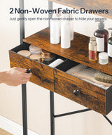 HOOBRO Over The Toilet Storage Rack with 2 Drawers, 3-Tier Bathroom Organizer Shelf Over Toilet, Freestanding Toilet Shelf, Storage Cabinet, Rustic Brown and Black BF47TS01 HOOBRO