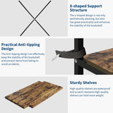 GarveeLife Industrial Large Bookcase, Triple 5 Tier Book Shelf with Open Display Shelves, Large Wide Bookshelf, Tall Bookshelfwith Metal Frame for Living Room, Office, Rustic Brown GarveeLife