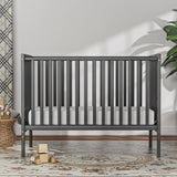 Saylike Baby Crib 5-in-1 Convertible, Wood Full Size Toddler Bed for Small Baby, Made of Sustainable Natural Pinewood Cribs, Non-Toxic Finish, Simplistic Nursery Furniture (Storm Gray) Saylike