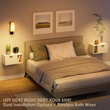 Masupu Floating Nightstand, Wall Mounted Floating Bedside Table with Storage Drawer and Open Shelf, Modern Bedroom Nightstand, 19.3" x 11.4" x 10", White Masupu