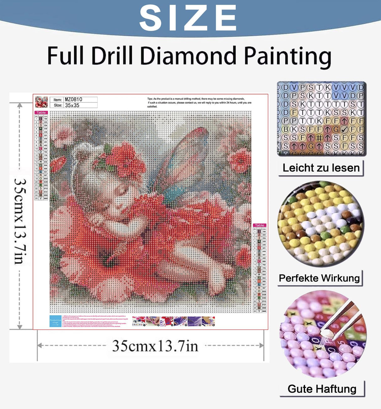 Benjenes Diamond Art Kits for Adults, Fairy Diamond Painting Kits for Adults, 5D DIY Round Drill Gem Art Paint with Diamonds Dots Crafts Kits for Home Decor Gift 14x14inch Benjenes
