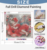Benjenes Diamond Art Kits for Adults, Fairy Diamond Painting Kits for Adults, 5D DIY Round Drill Gem Art Paint with Diamonds Dots Crafts Kits for Home Decor Gift 14x14inch Benjenes