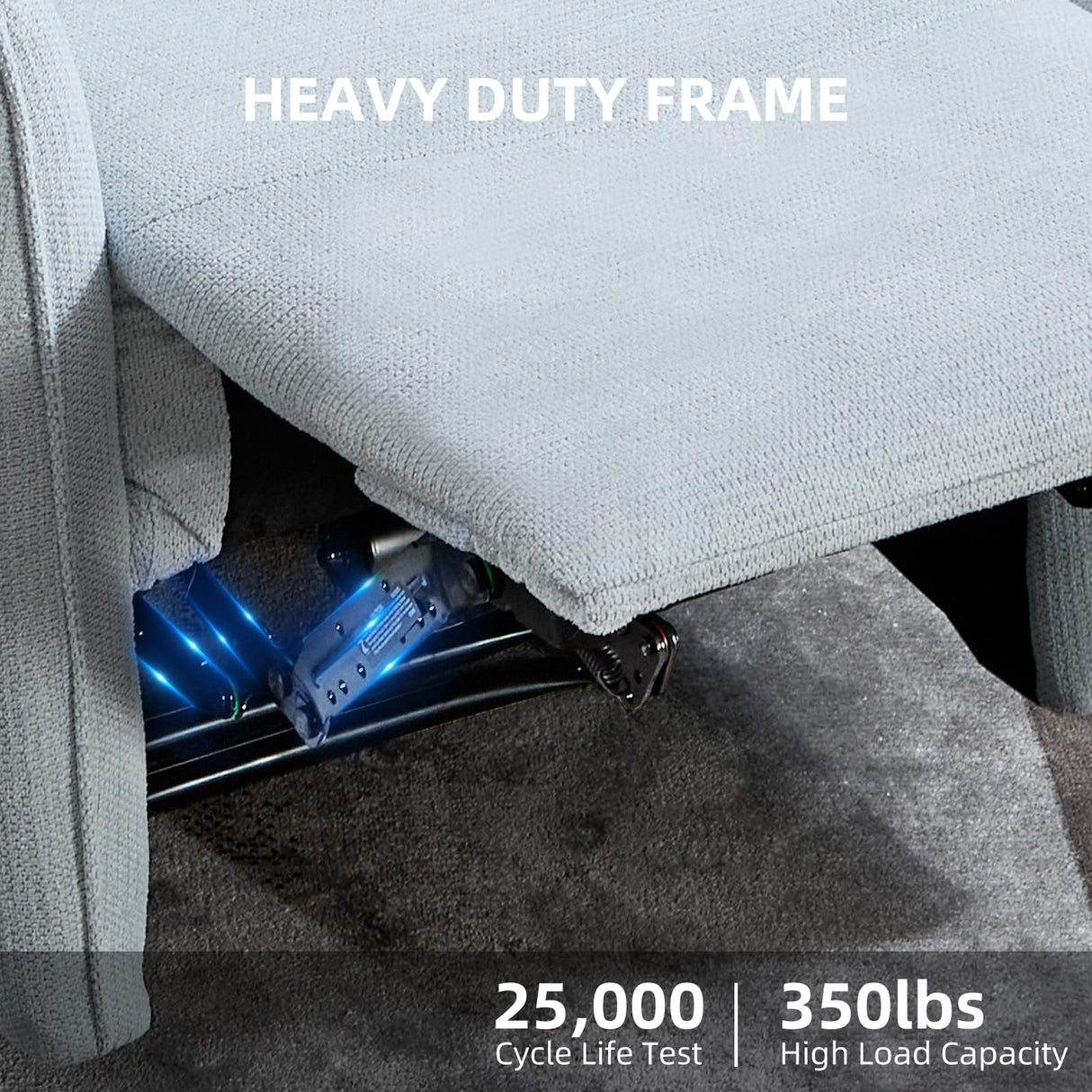 IOMOR Power Recliner Chair for Adults, Electric Recliner with USB Tape-C Ports, Zero Wall Single Reclining for Small Space, Living Room (1, Blue) IOMOR