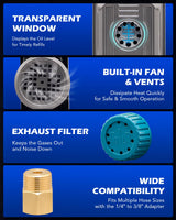 Orion Motor Tech 3 Gal Vacuum Chamber with Pump Kit, 3.5 cfm Vacuum Pump and Chamber Kit with Tempered Glass Lid 5 ft Hose, Vacuum Degassing Chamber Kit for Stabilizing Wood Degassing Silicone Resin Orion Motor Tech