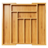 Pipishell Bamboo Expandable Drawer Organizer for Utensils Holder, Adjustable Cutlery Tray, Wood Drawer Dividers Organizer for Silverware, Flatware, Knives in Kitchen, Bedroom, Living Room(M-N) Pipishell