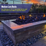 American Fireglass Medium Lava Rock, 1/2" - 1" | Use in Fireplace, Fire Pit or Bowl | Outdoor & Indoor Volcanic Rock for Natural Gas or Propane Fires | Decorative Landscaping | 10 lb Bag American Fireglass