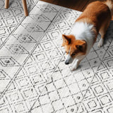BYYVOO Hallway Runner Rug Washable 2'6"x8': Moroccan Non Slip Runner Rugs Soft Indoor Floor Carpet Low Pile Mat with Rubber Backing for Living Room Kitchen Bedroom 2'6"x8' Geo Grey BYYVOO