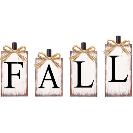 OWUH Fall Decorations for Home Thanksgiving Decorations Farmhouse Decor, Fall Centerpieces for Tables, Fall Decor Table Sign Block Set for Thanksgiving Harvest Mantel Autumn Home Decor OWUH