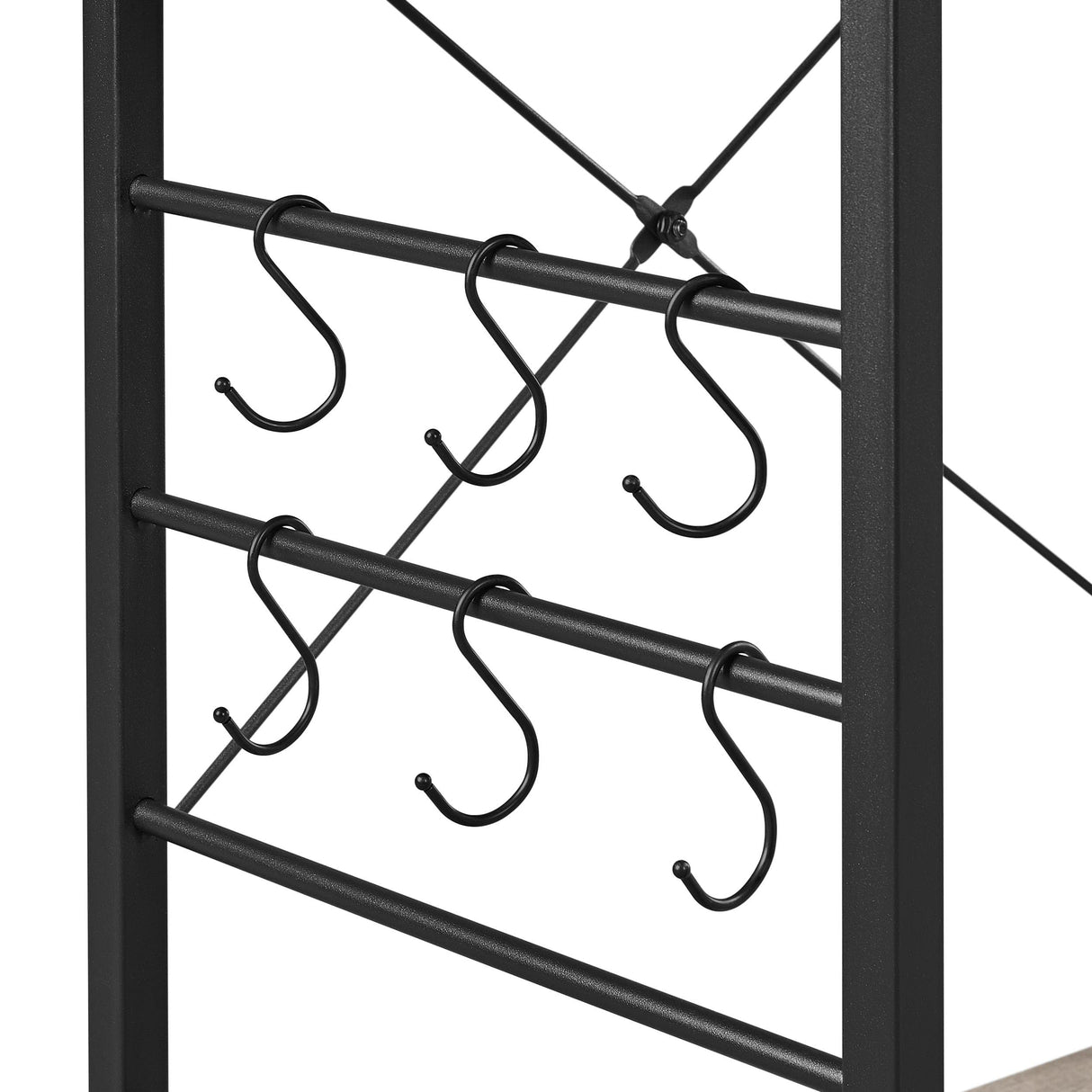 Yaheetech Kitchen Bakers Rack with Wire Basket, Coffee Bar Table Station Microwave Oven Stand Kitchen Utility Storage Shelf with 6 S-Shaped Side Hooks, Metal Frame, 15''D x 35.5''W x 33''H, Gray Yaheetech